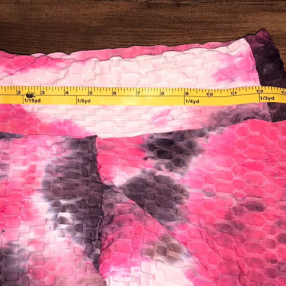Leggings soft Tie-Dye Textured Leggings Pink & Black size Large tye dye spandex - Picture 6 of 10